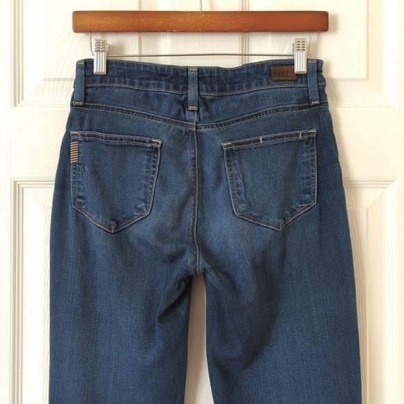 Paige Hoxton Classic Mid Rise Medium Wash Ankle Cropped Skinny Jeans Blue 26 - Picture 5 of 14
